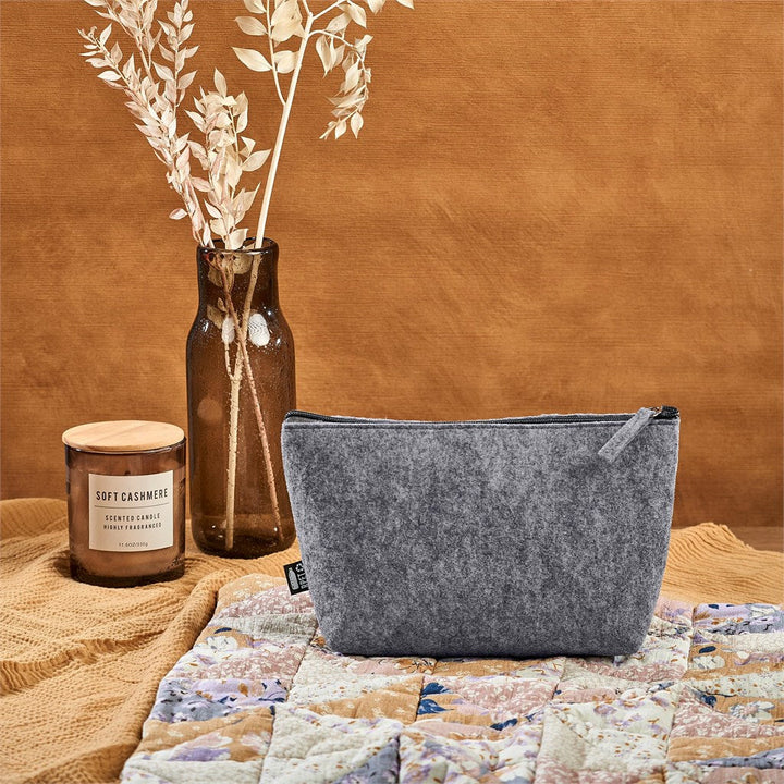 Okiyo Kesho Recycled PET Felt Accessory Bag | Toiletry and Cosmetic Bags | Custom Branded Promotional Bags | Giftwrap Shop