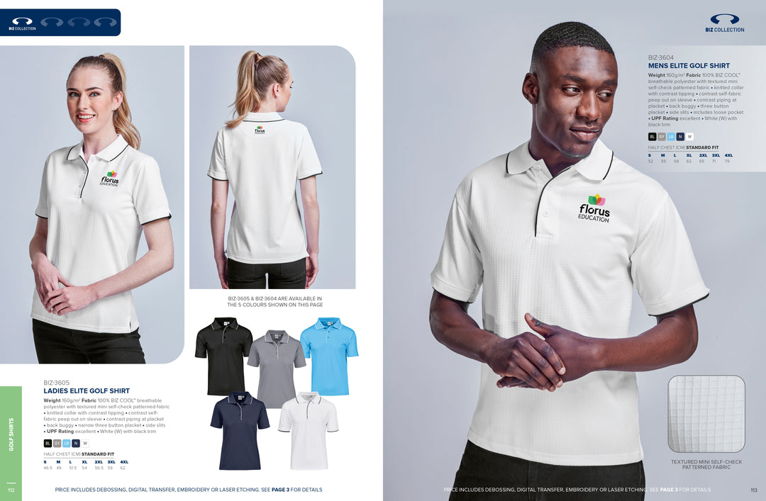 Mens Elite Golf Shirt | Golf Shirts | Custom-branded corporate clothing | Giftwrap Shop