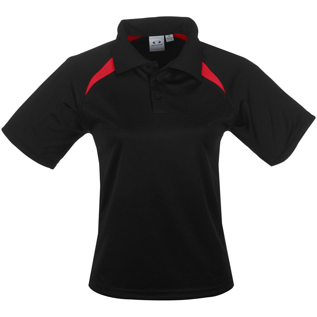 Kids Splice Golf Shirt - Black Red | Golf Shirts | Custom-branded Kids Clothing | Giftwrap Shop