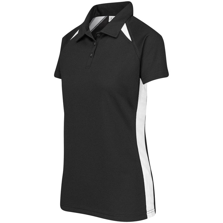 Ladies Splice Golf Shirt - Black White | Golf Shirts | Custom-branded corporate clothing | Giftwrap Shop