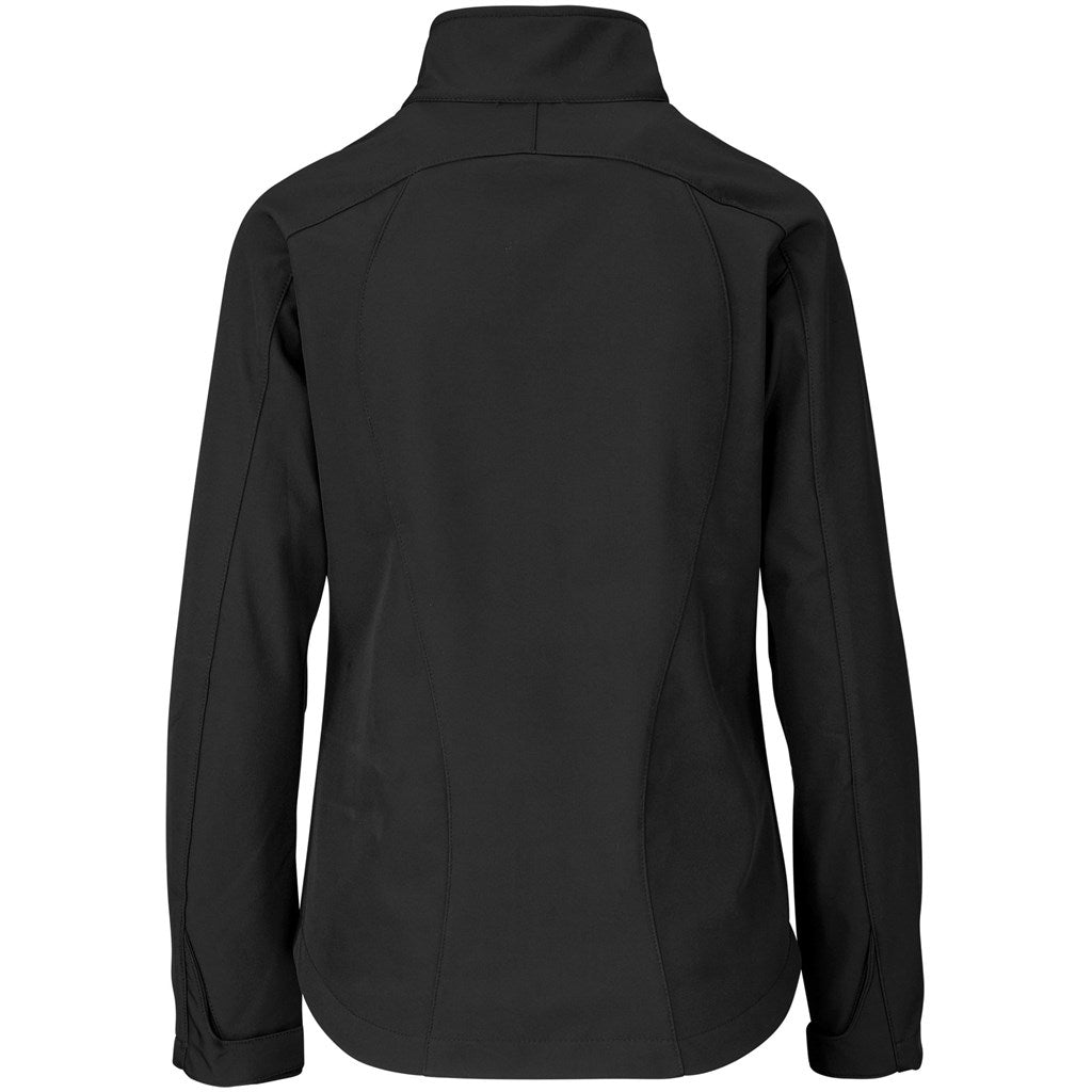 Ladies Geneva Softshell Jacket - Black Cyan | Jackets | Custom-branded corporate clothing | Gift Wrap Shop