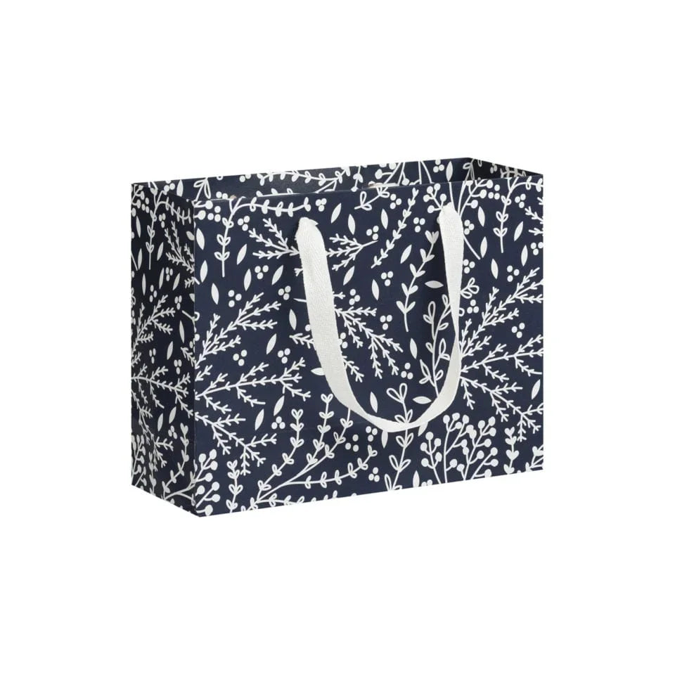 Navy Botanical Carrier Bag