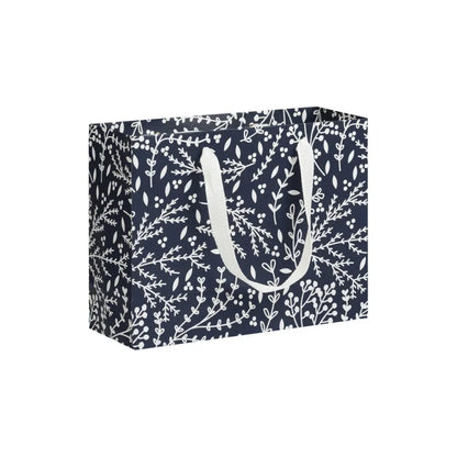 Navy Botanical Carrier Bag
