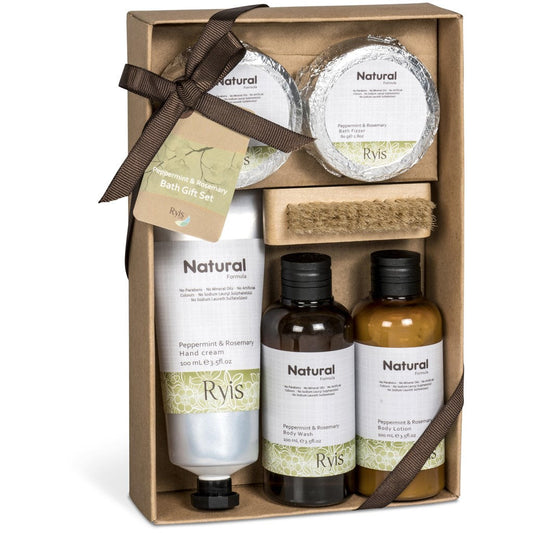 Ryis Peppermint & Rosemary Bath Set | Pamper Gifts | Custom branded & personalised promotional gifts | Gift Wrap Shop