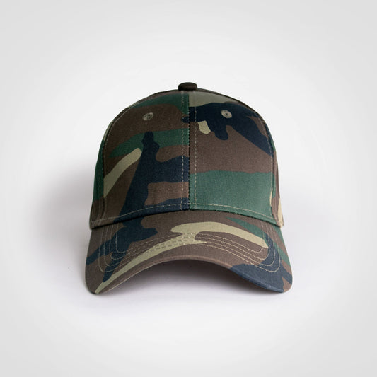 Basic 6 Panel Camo Cap-6 Panel Caps-Just Brand