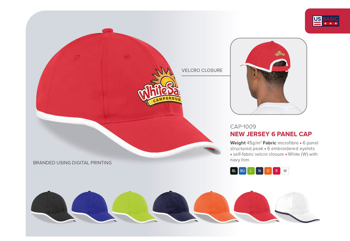 New Jersey Cap - 6 Panel | Custom branded | Giftwrap SHop