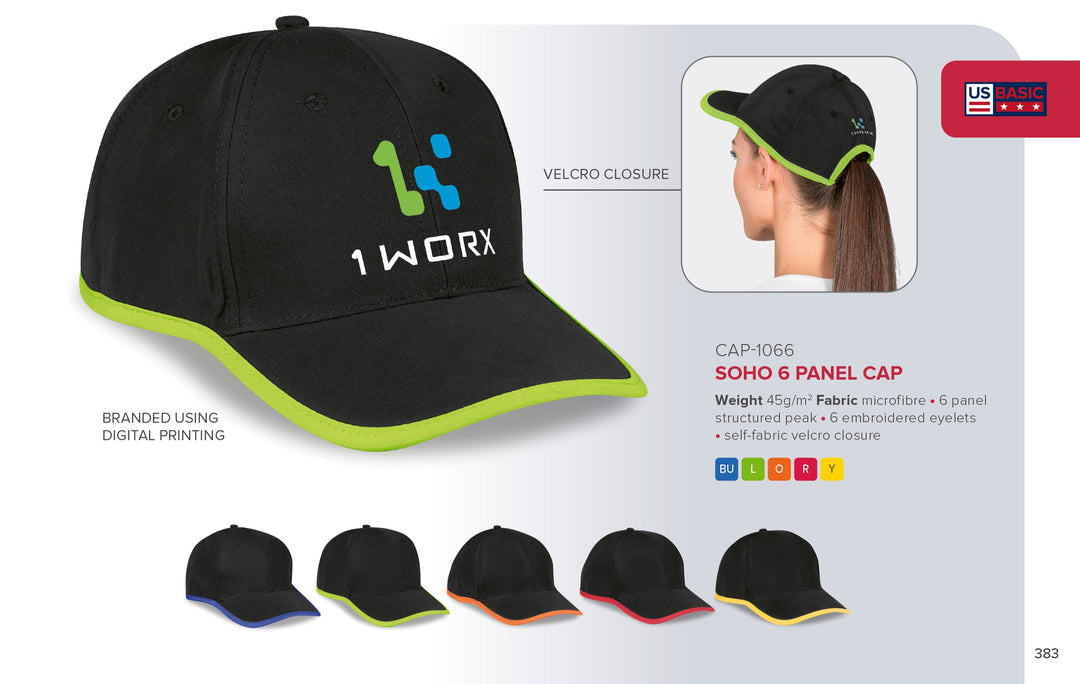 Soho Cap - 6 Panel-6 Panel Caps-Just Brand