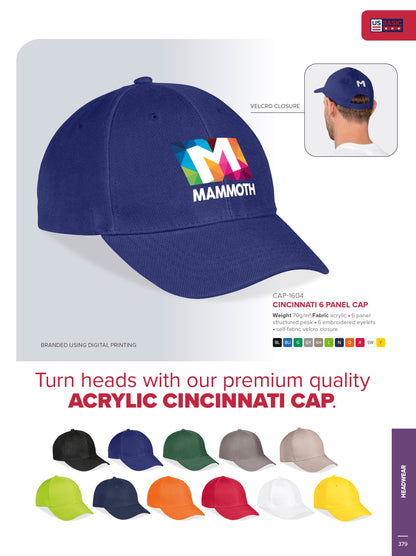 Cincinnati Cap - 6 Panel-6 Panel Caps-Just Brand