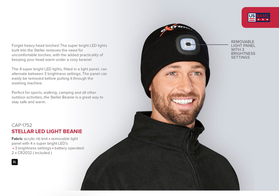 Stellar LED Light Acrylic Beanie-Custom branded & personalised-Beanies-Just Brand