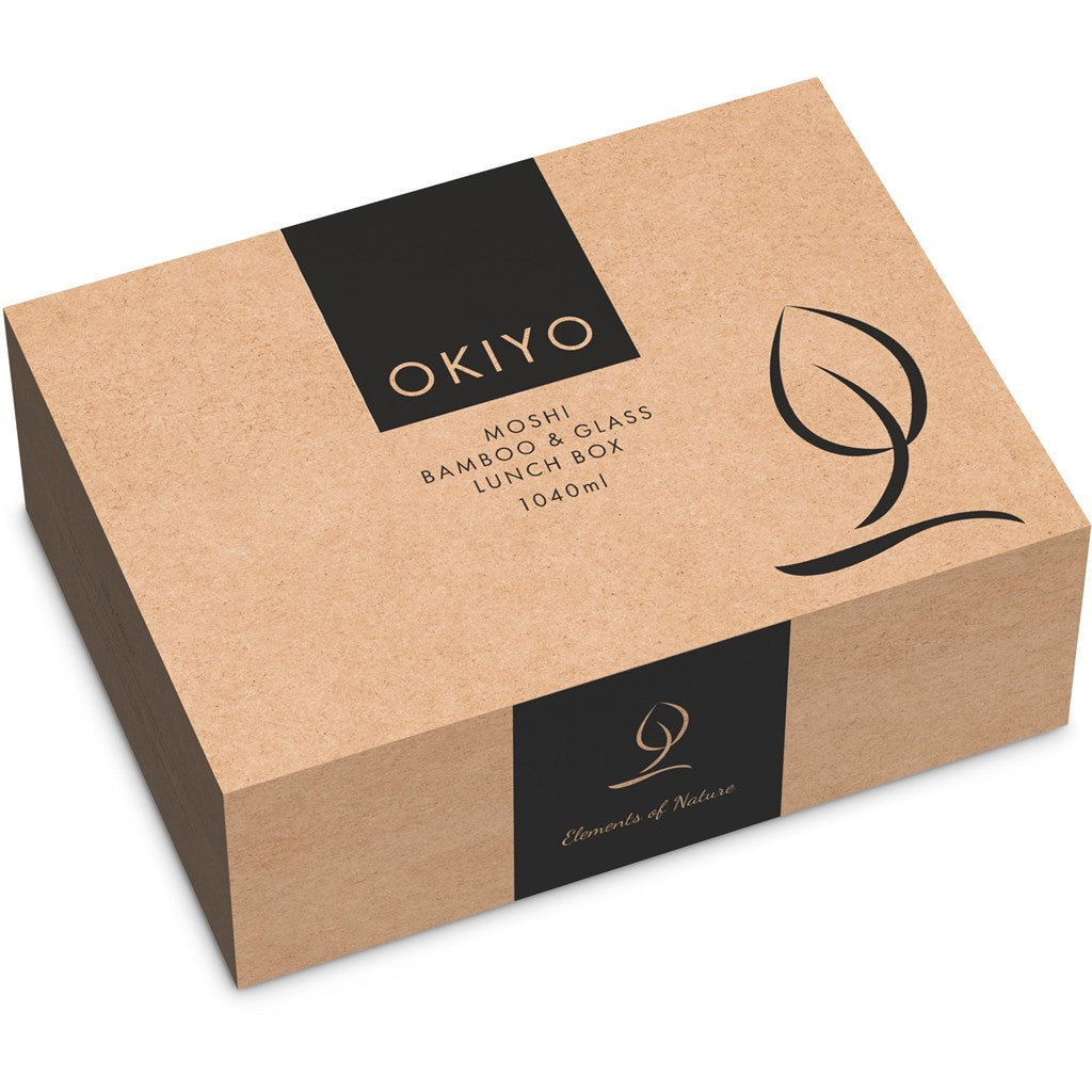 Okiyo Moshi Glass & Bamboo Lunch Box-Kitchen Essentials-corporate gift ideas for employees-branded corporate gifts | corporate gifts south africa | Just Brand