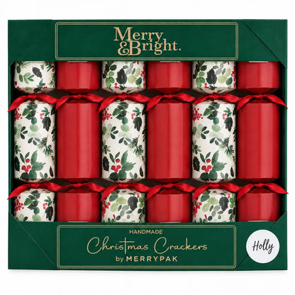 Merry & Bright Holly Christmas Crackers