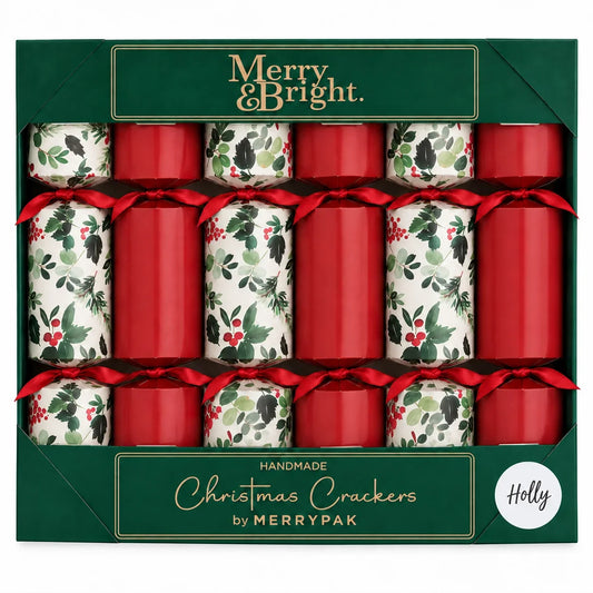 Merry & Bright Holly Christmas Crackers