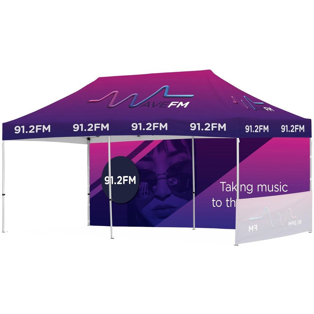 Ovation Sublimated Gazebo 6m X 3m - 1 Short Half-Wall Skin - 1 Long Full-Wall Skin-6m x 3m Sublimated Gazebos-Banners and Flags-Gift Wrap Shop