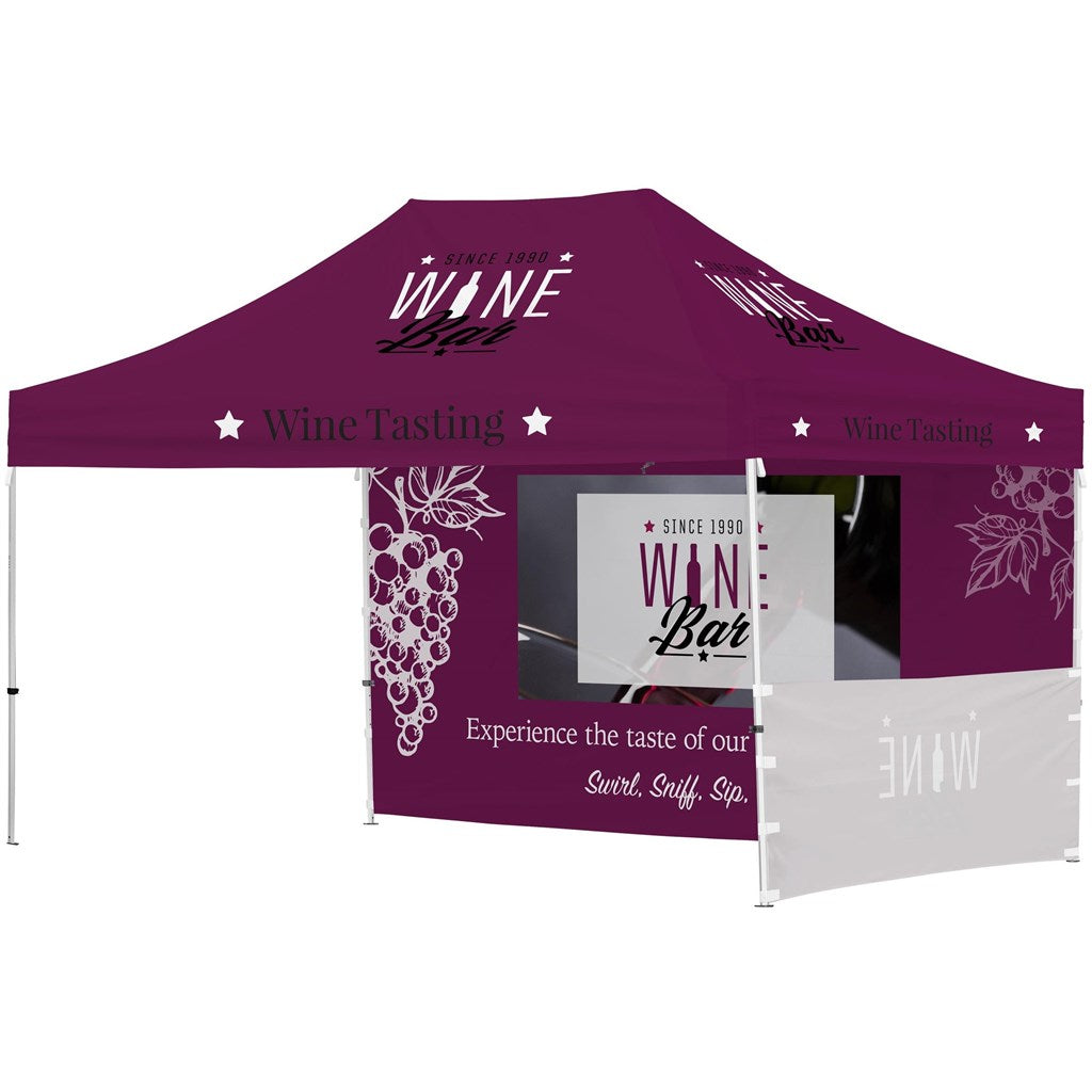 Ovation Sublimated Gazebo 4.5m X 3m - 1 Short Half-Wall Skin - 1 Long Full-Wall Skin-4.5m x 3m Sublimated Gazebos-Banners and Flags-Gift Wrap Shop