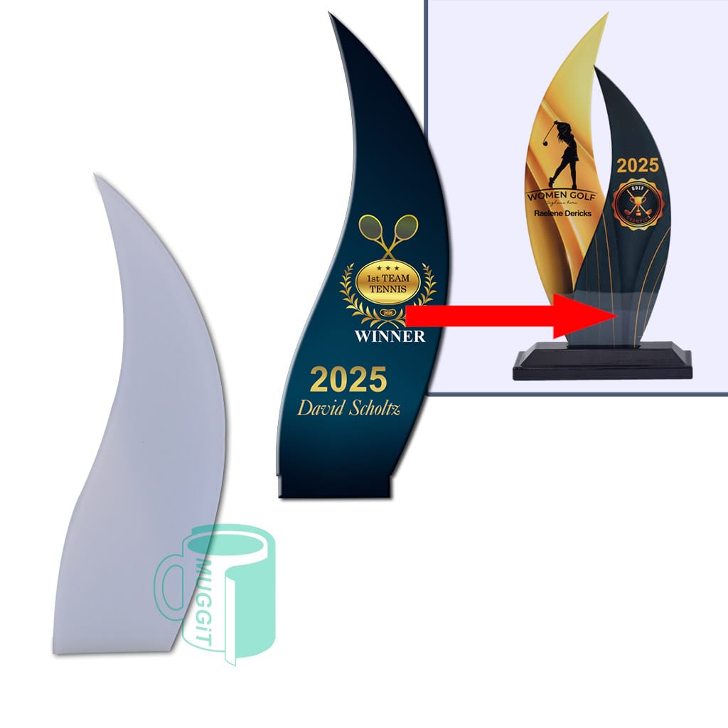 DIY Trophy Insert - Wave Left Short - product view 1