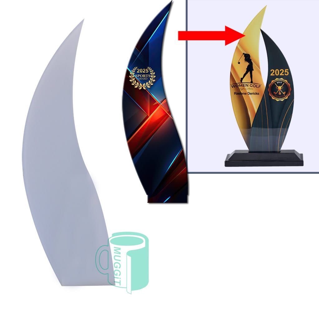 DIY Trophy Insert - Wave Right Long - product view 1