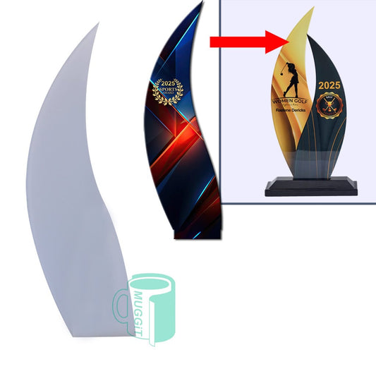 DIY Trophy Insert - Wave Right Long - product view 1
