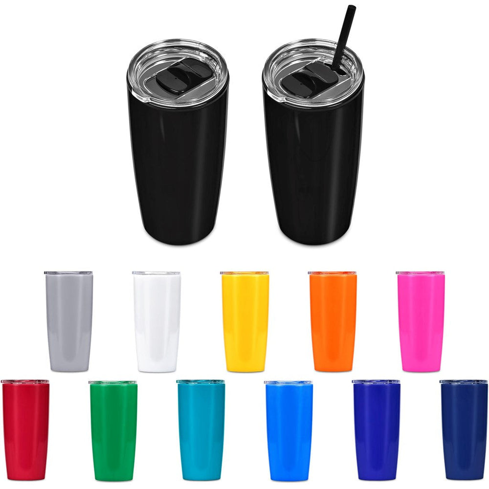 Altitude Daytona Plastic 2-in-1 Double-Wall Tumbler & Straw - 600ml | Plastic Drinkware | Custom Branded & personalised promotional products | Giftwrap Shop