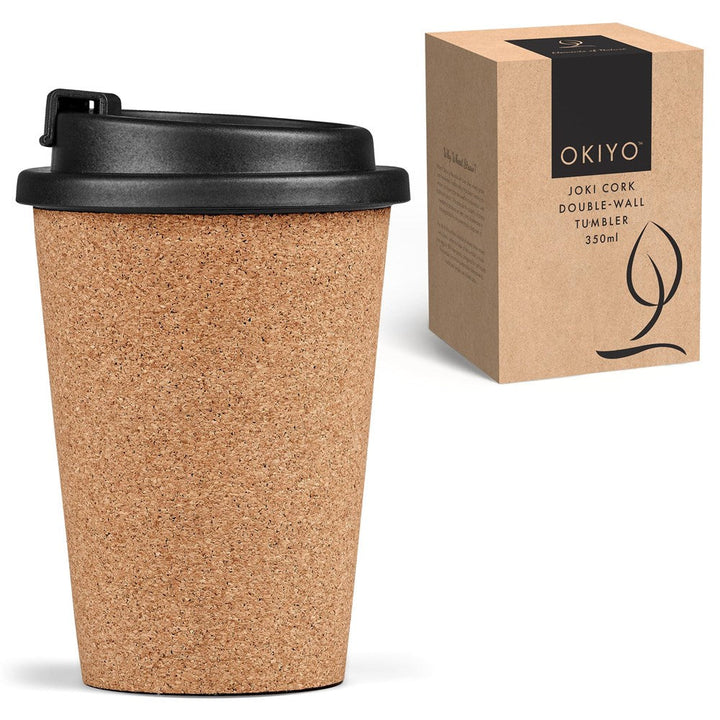 Okiyo Joki Cork & Wheat Straw Double-Wall Tumbler – 350ml | Eco-Friendly | Custom Branded & personalised promotional products | Giftwrap Shop