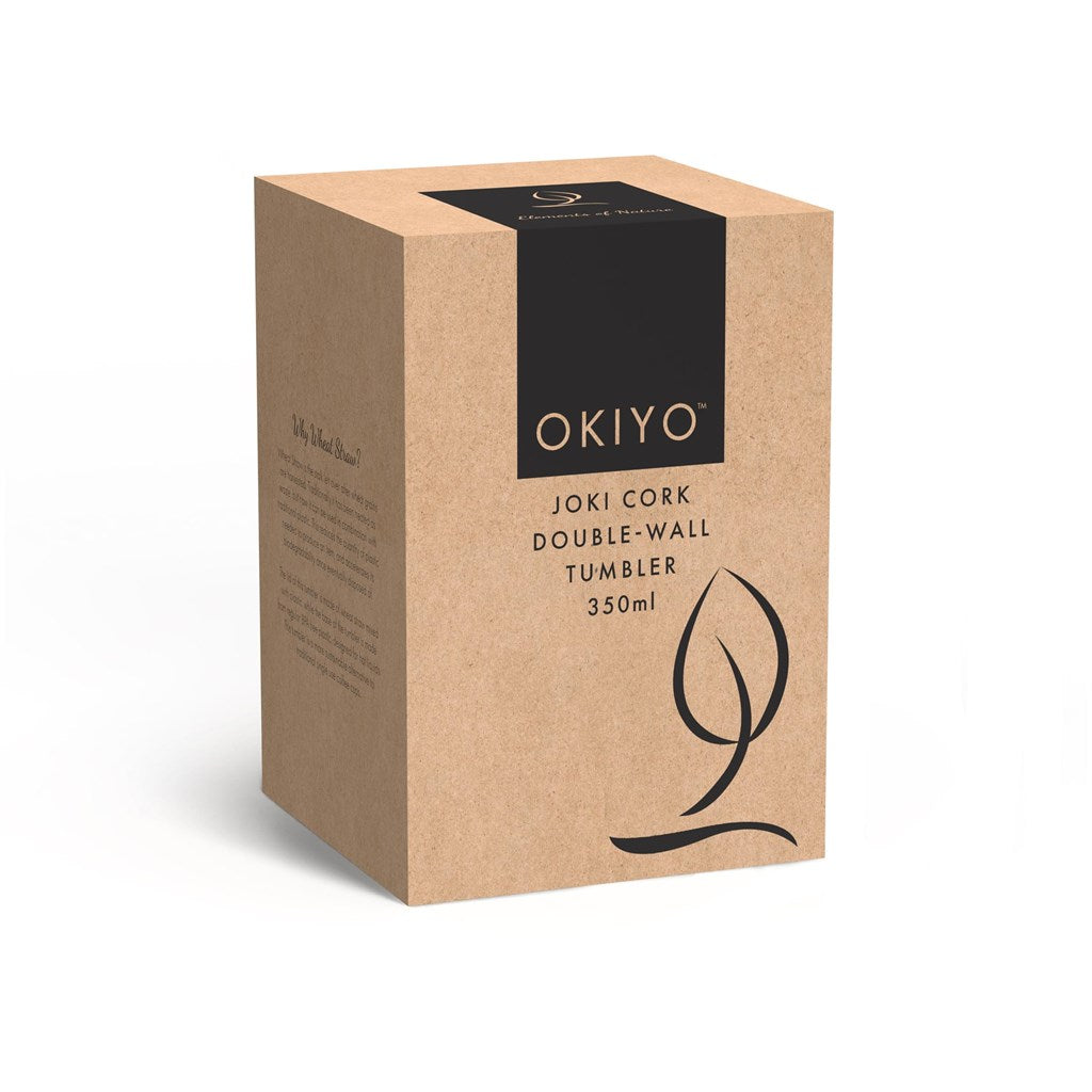 Okiyo Joki Cork & Wheat Straw Double-Wall Tumbler – 350ml | Eco-Friendly | Custom Branded & personalised promotional products | Giftwrap Shop