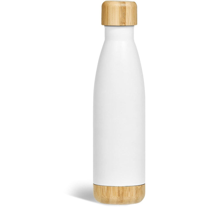 Serendipio Heritage Stainless Steel & Bamboo Vacuum Water Bottle – 500ml | Metal Drinkware | Custom branded promotional items | Giftwrap Shop