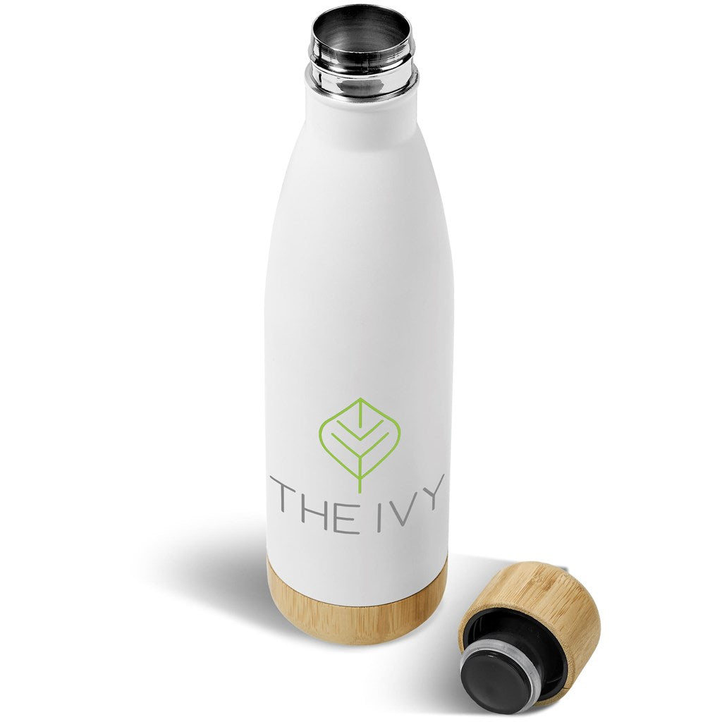 Serendipio Heritage Stainless Steel & Bamboo Vacuum Water Bottle – 500ml | Metal Drinkware | Custom branded promotional items | Giftwrap Shop