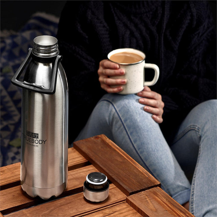 Serendipio Titan Stainless Steel Vacuum Water Bottle - 1.8 Litre | Metal Drinkware | Custom branded promotional items | Giftwrap Shop