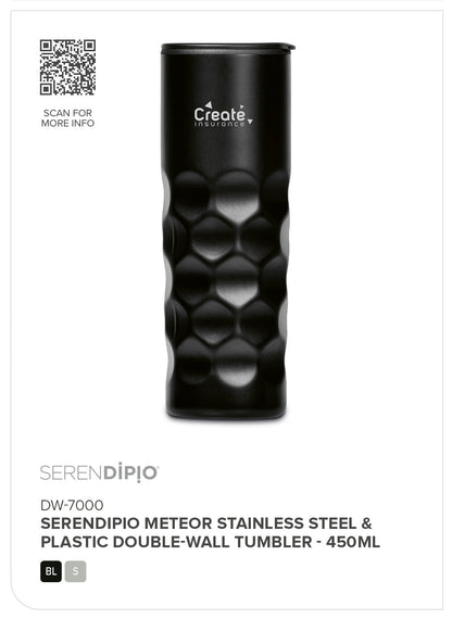 Serendipio Meteor Stainless Steel & Plastic Double-Wall Tumbler - 450ml