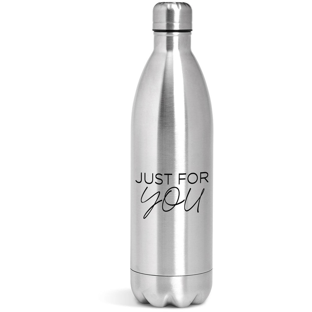 Serendipio Atlantis Stainless Steel Vacuum Water Bottle - 1 Litre - Silver | Metal Drinkware | Custom branded promotional items | Giftwrap Shop