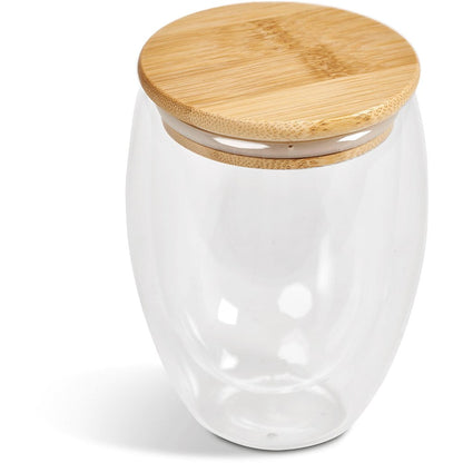 Okiyo Moco Glass & Bamboo Double-Wall Cup - 350ml
