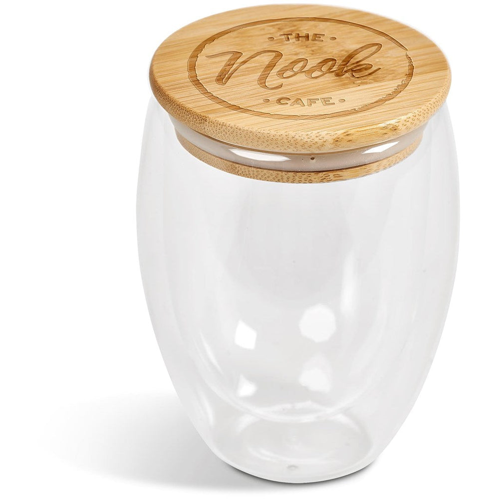 Okiyo Moco Glass & Bamboo Double-Wall Cup - 350ml