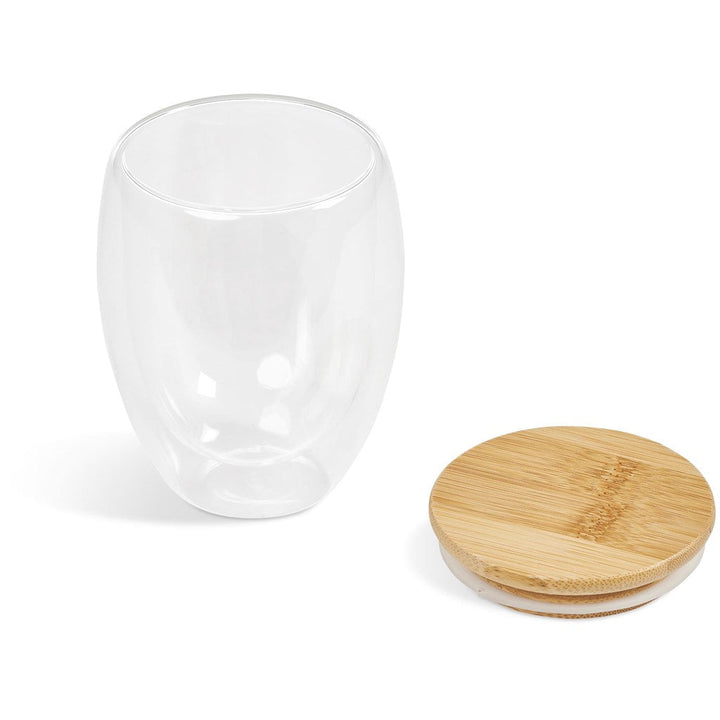 Okiyo Moco Glass & Bamboo Double-Wall Cup - 350ml