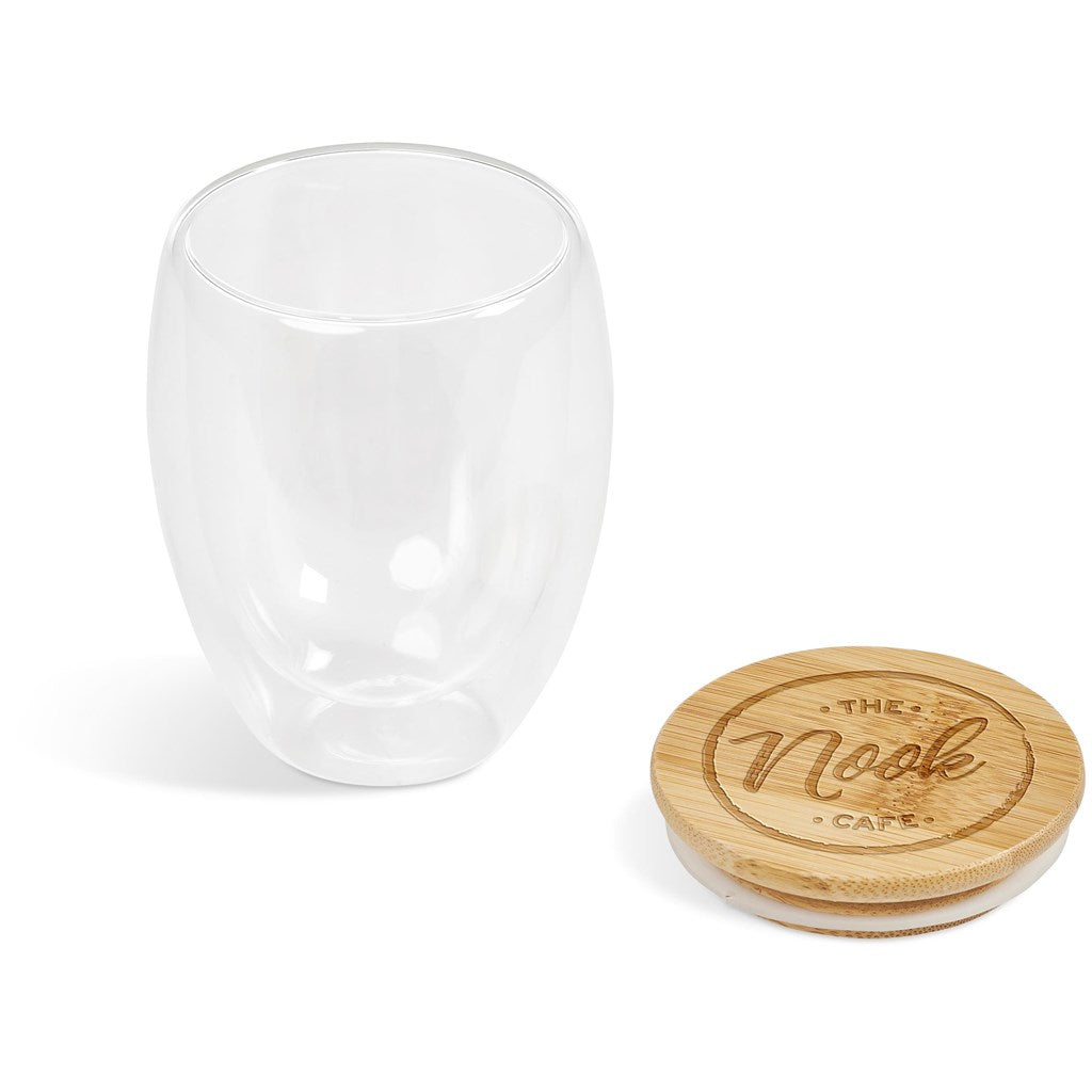 Okiyo Moco Glass & Bamboo Double-Wall Cup - 350ml