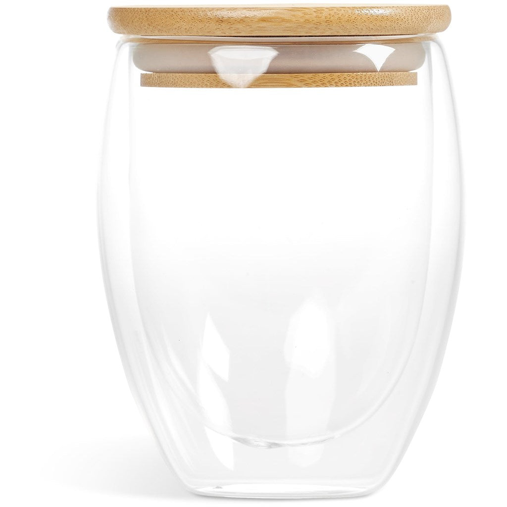 Okiyo Moco Glass & Bamboo Double-Wall Cup - 350ml