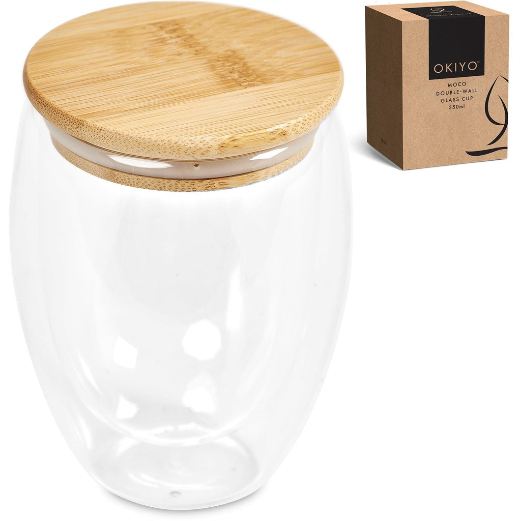 Okiyo Moco Glass & Bamboo Double-Wall Cup - 350ml