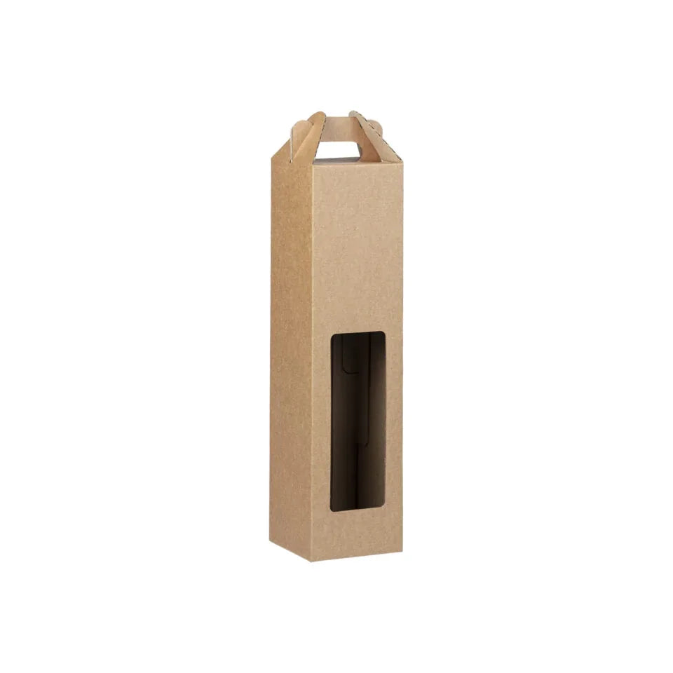 Econo Single Bottle Window Wine Box