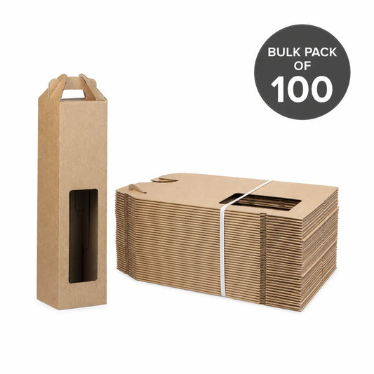 Bulk Pack Econo Single Bottle Window Wine Box