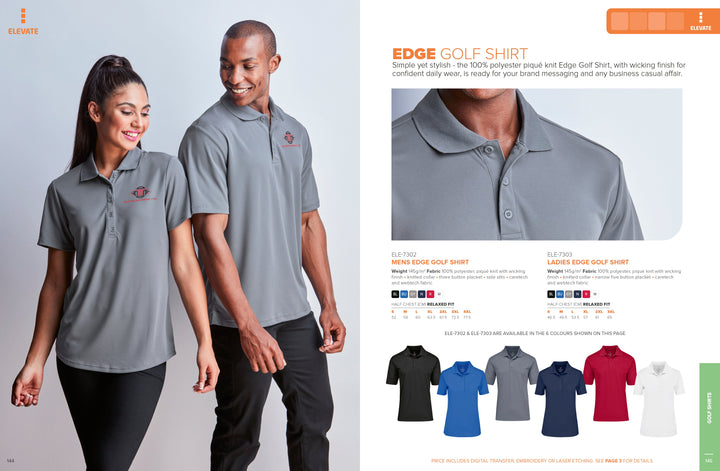 Mens Edge Golf Shirt | Golf Shirts | Custom-branded corporate clothing | Giftwrap Shop