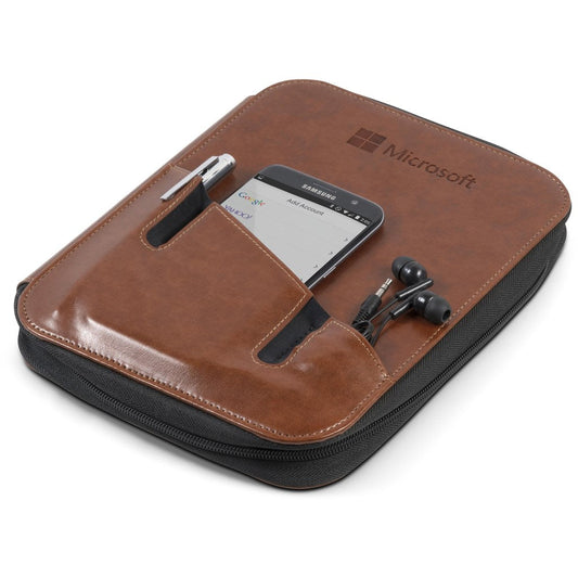 Ashburton Zip-Around Folder - Brown-Folders-Gift Wrap Shop