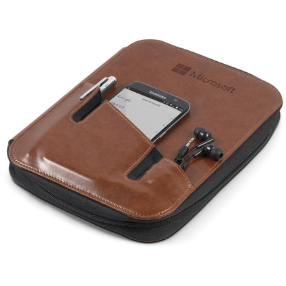 Ashburton Zip-Around Folder - Brown-Folders-Gift Wrap Shop