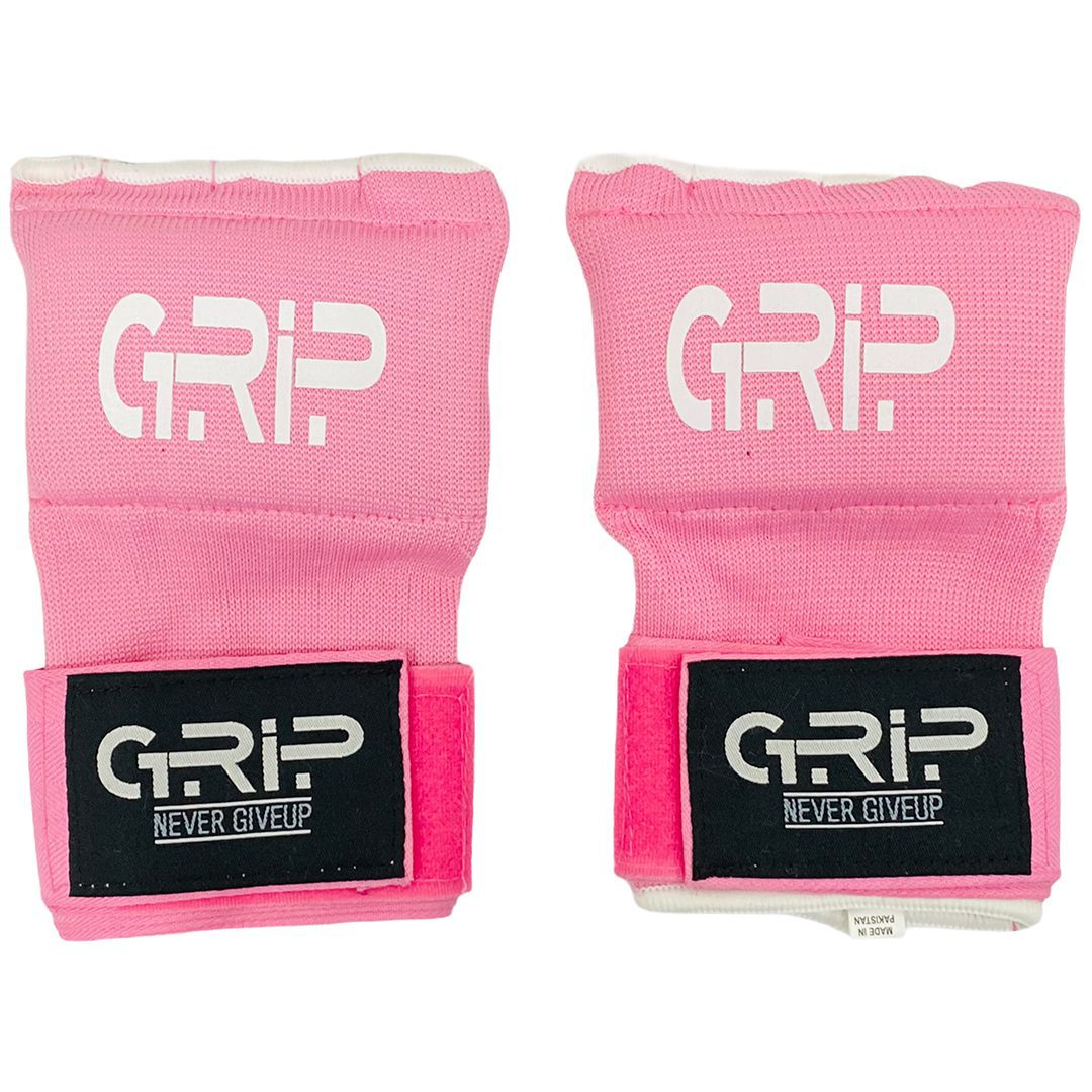 Grip Grip Gel Boxing Hand Wraps Inner Gloves Men Women, Quick 100cm Long Wrist Straps | Practice Pink