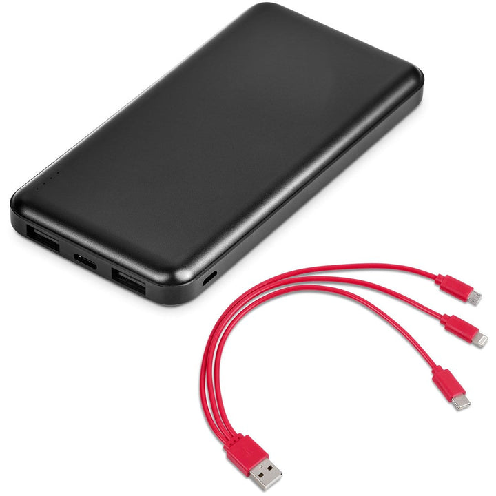 Kingpin Black 5 Compact Power Bank - 5,000mAh - Red-Mobile Tech-custom-branded-Gift Wrap Shop