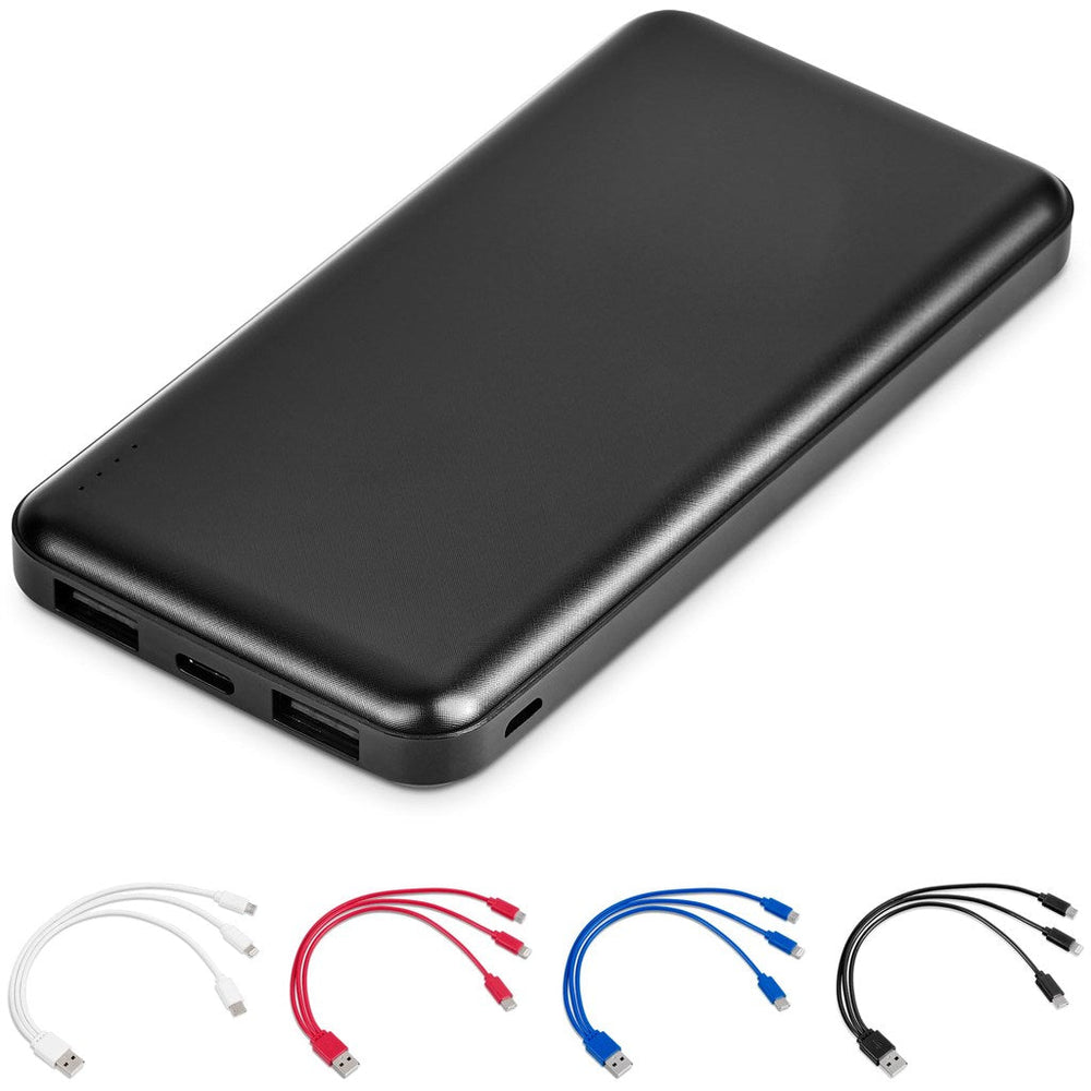 Kingpin Black 10 Compact Power Bank - 10,000mAh-Power Banks-custom-branded-Gift Wrap Shop