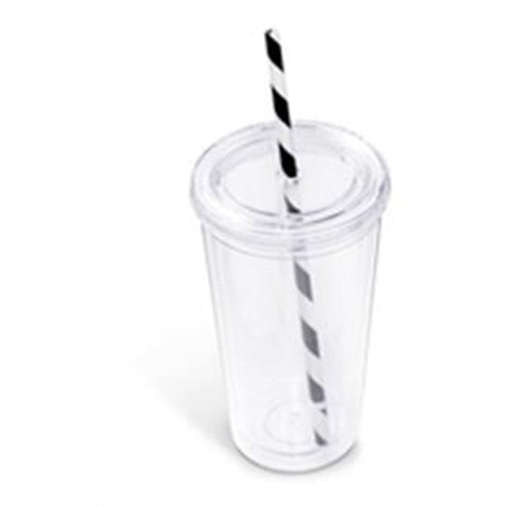 Malibu Double-Wall Plastic Tumbler & Straw - 470ml | Plastic Drinkware | Custom Branded & personalised promotional products | Giftwrap Shop