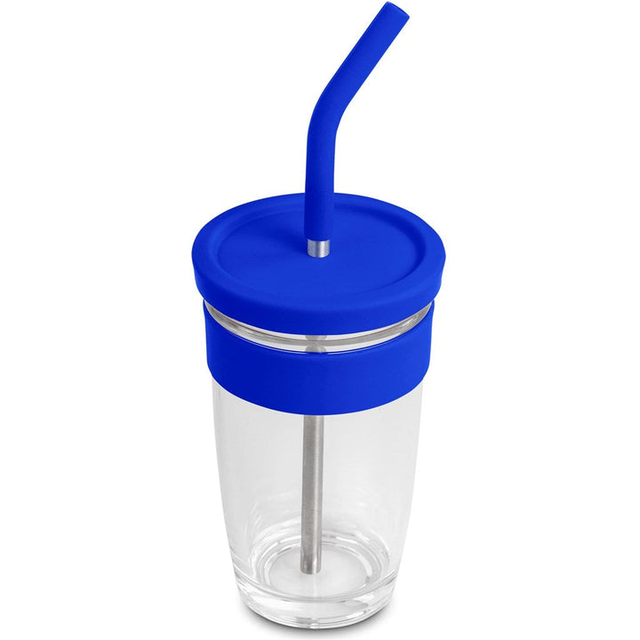 Kooshty Slurp Glass Kup & Straw - 480ML - Blue | Drinkware And Food | Custom branded Cups | Giftwrap Shop