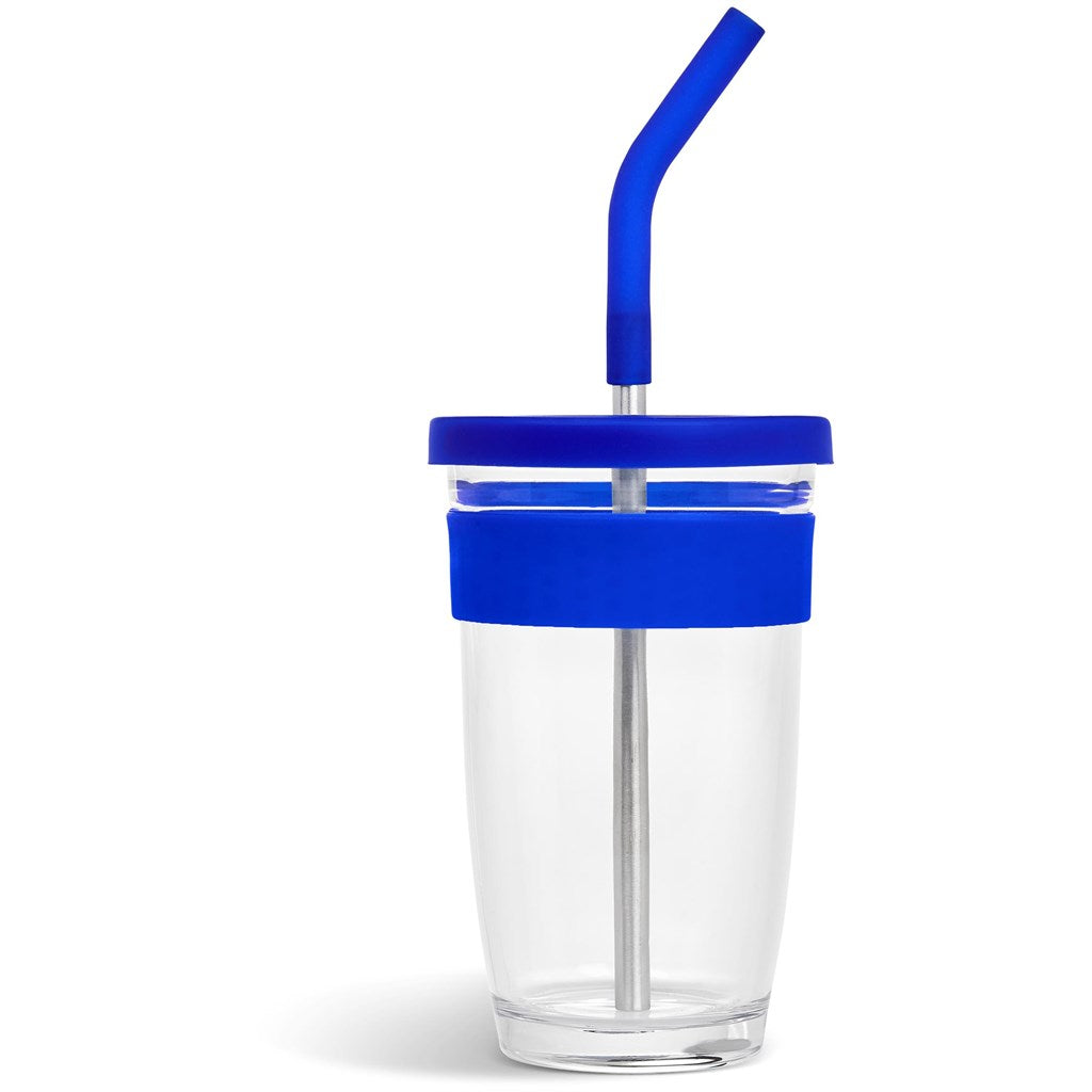 Kooshty Slurp Glass Kup & Straw - 480ML - Blue | Drinkware And Food | Custom branded Cups | Giftwrap Shop