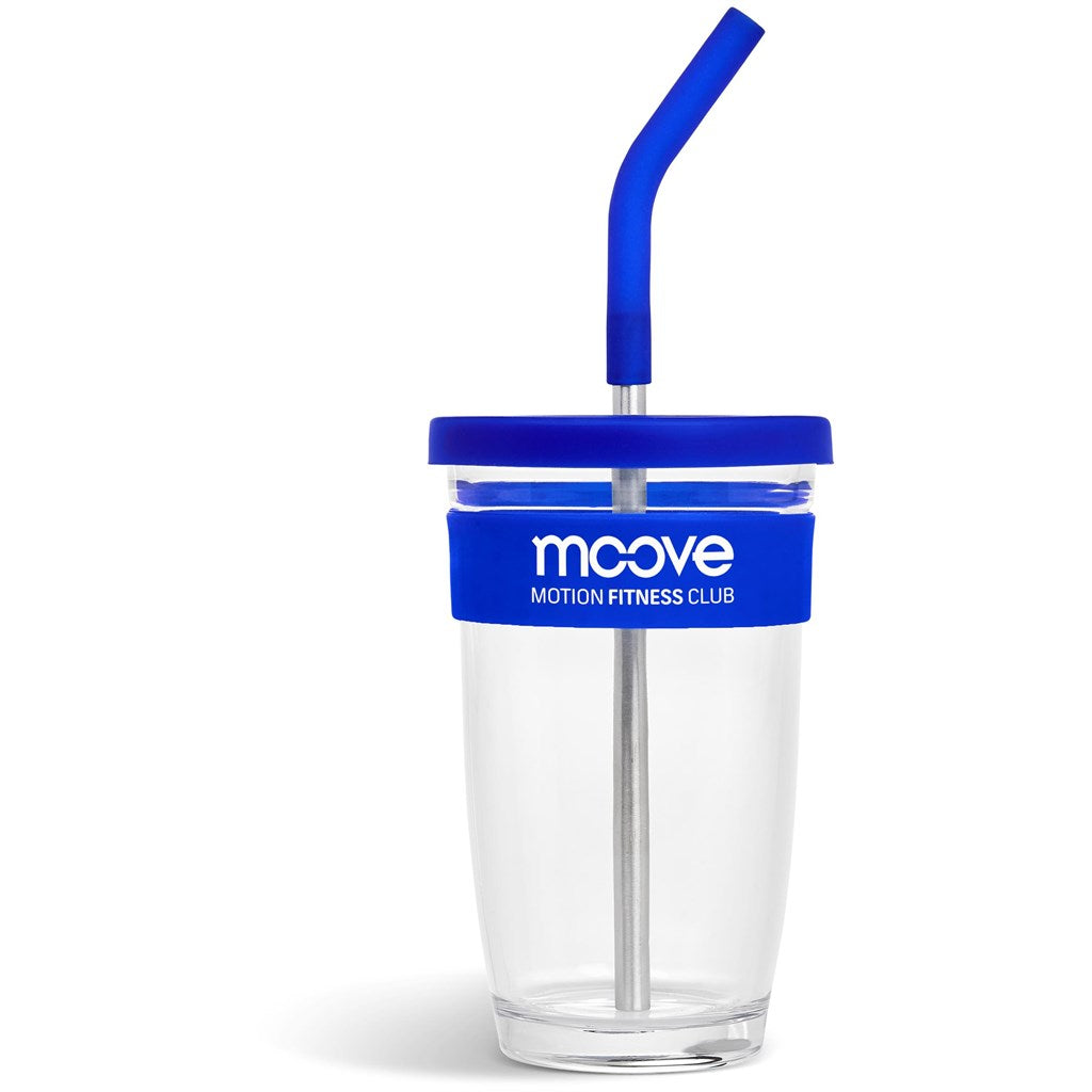 Kooshty Slurp Glass Kup & Straw - 480ML - Blue | Drinkware And Food | Custom branded Cups | Giftwrap Shop