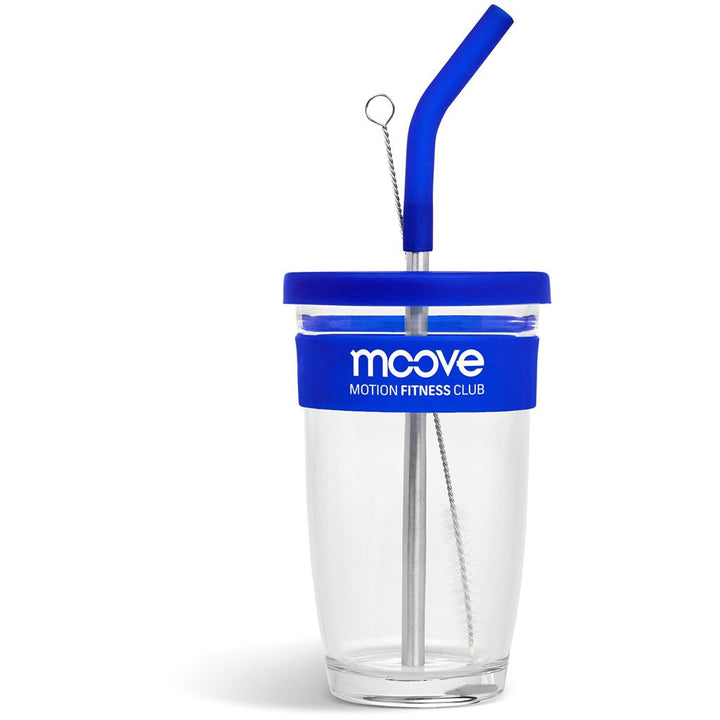 Kooshty Slurp Glass Kup & Straw - 480ML - Blue | Drinkware And Food | Custom branded Cups | Giftwrap Shop