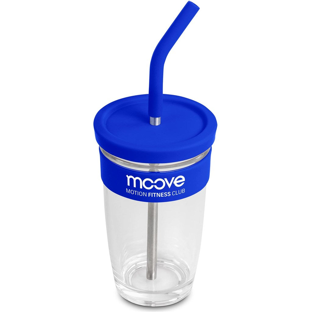 Kooshty Slurp Glass Kup & Straw - 480ML - Blue | Drinkware And Food | Custom branded Cups | Giftwrap Shop