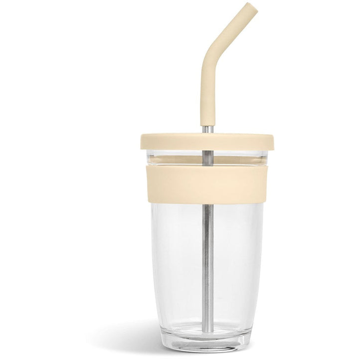 Kooshty Slurp Glass Kup & Straw - 480ML - Cream | Drinkware And Food | Custom branded Cups | Giftwrap Shop